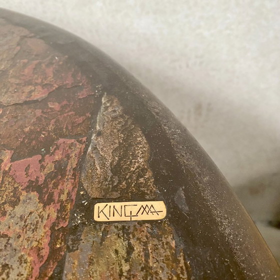 Image 1 of Tavolo da pranzo rotondo brutalista di Paul Kingma 1980