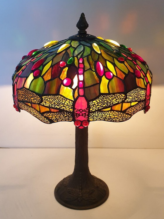 Image 1 of Tiffany table lamp 6 Dragonfly