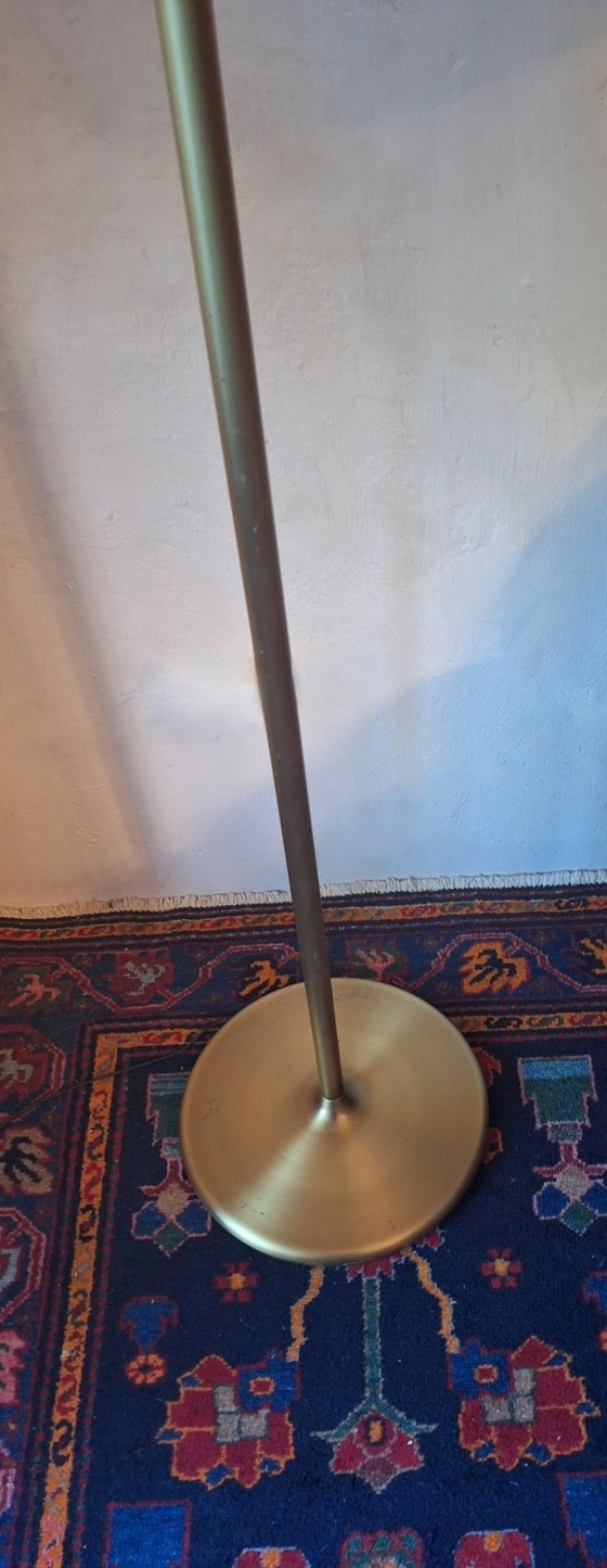 Image 1 of Walter von Nessen Brass Floor Lamp with Multi-Adjustable Swivel Arm and Uplight, USA 1960s