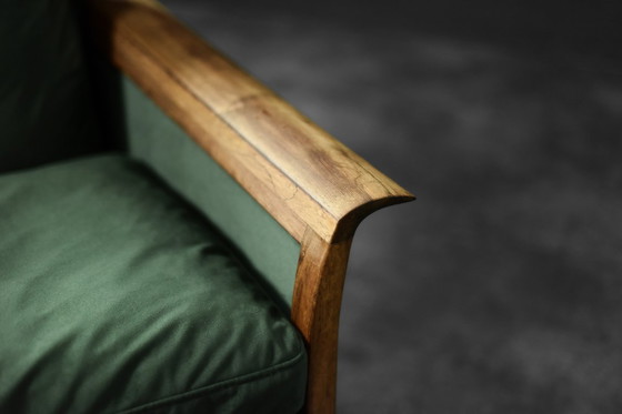 Image 1 of Canapé et Chaise Vintage en Palissandre et Velours Vert Bouteille par Knut Sæter pour Vatne Møbler, Norvège, 1960s, Set de 2