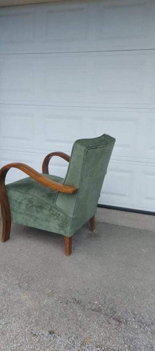 Set of Art Deco Green Lounge Chairs, 1920s – Chairs and lounge chairs (photo 4 of 6)