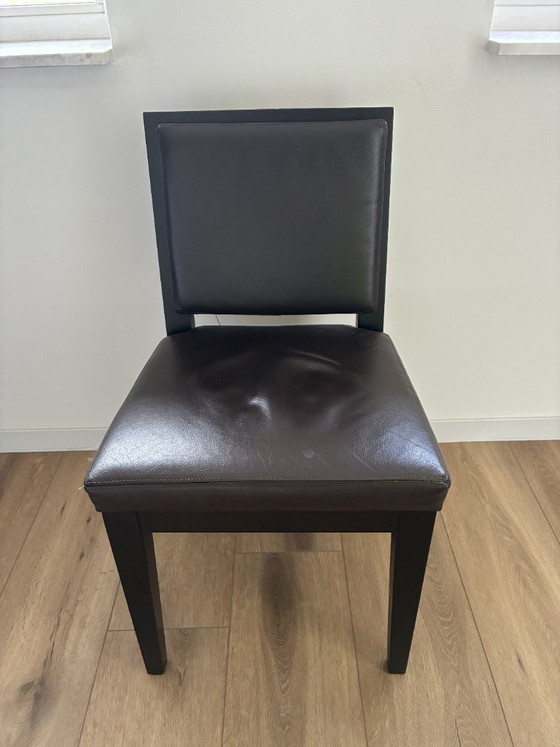 Dark Brown Louis XVI Dining Chairs by Christian Liaigre, Wood, Leather (photo 2 of 5)
