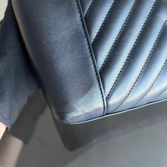 Image 1 of Chanel Seasonal Flap - Calfskin Quilted Small Daily Chevron Flap Black Sereis 27