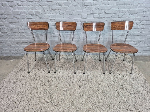 Set di 4 Sedie da Cucina Vintage di Brabantia, Paesi Bassi, anni '60-'70. – eetkamerstoelen, Chrome