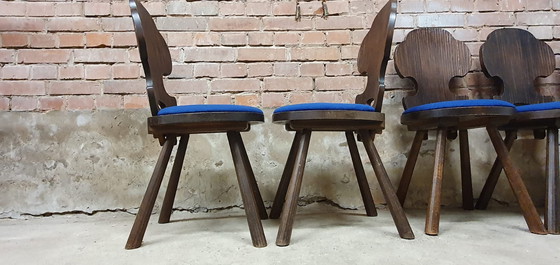 Image 1 of 6 brutalistische Manoir-Stühle mit großem Fuß