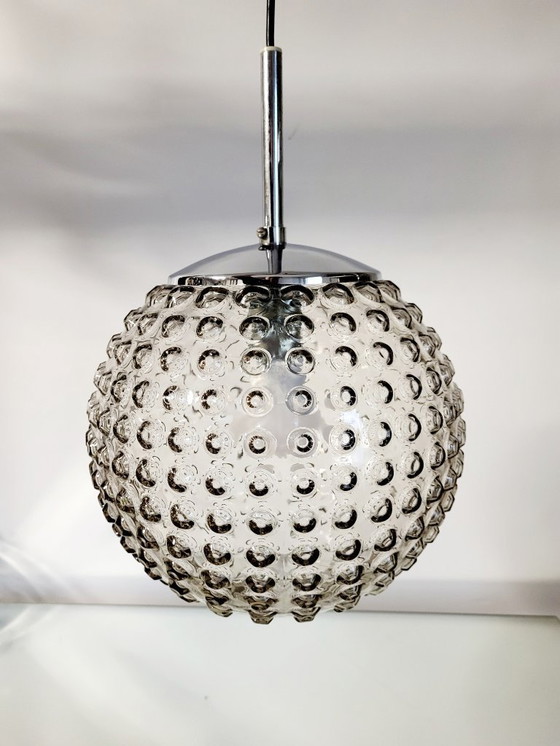Image 1 of Rolf Kruger pendant lamp, Staff Leuchten, bubble glass pendant lamp, 1970s