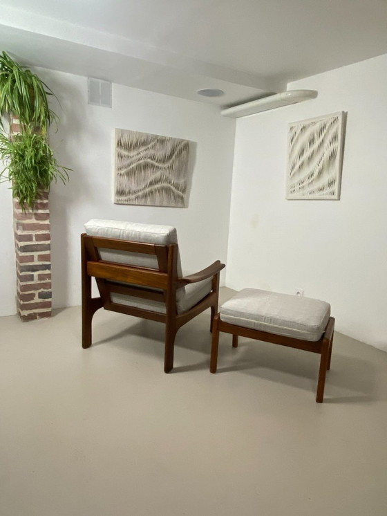 Image 1 of Poltrona e pouf in teak danese – anni '60