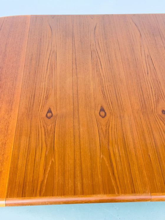 Image 1 of Danish Round Teak Dining Table With Extensions By Gudme Møbelfabrik, 1970S