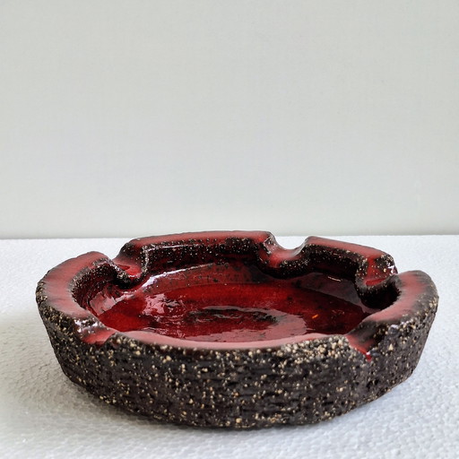 Vintage Fat-Lava Ceramic Ashtray By Jan Van Erp Years 1970s