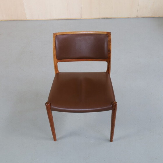 Image 1 of Set of 6 vintage leather chairs by Niels Møller for J.L. Møllers Møbelfabrik, 1960