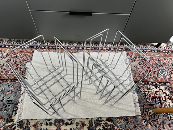 Image 1 of TMP Willi Gläser Newspaper Rack Chrome 1980s Space Age Paper Collector