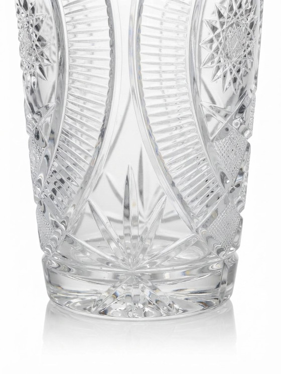 Monumental Hand-Cut Crystal Vase New Old Stock HS SUDETY POLAND 60s 70s Label 5kg 30 Cm – HS SUDETY POLOGNE (photo 11 of 15)