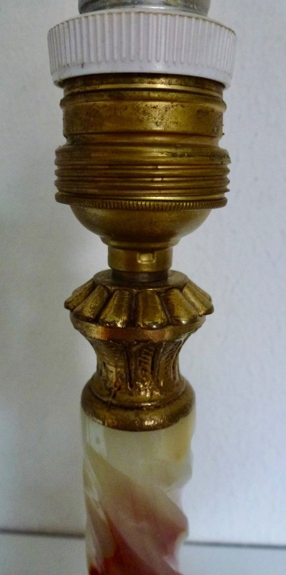 Image 1 of Base per lampada da tavolo vintage in marmo e onice.