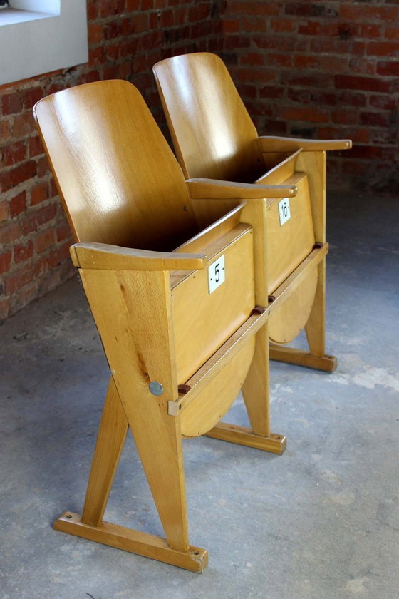 Image 1 of Fauteuils de cinéma vintage de Ton, années 1960, lot de 13