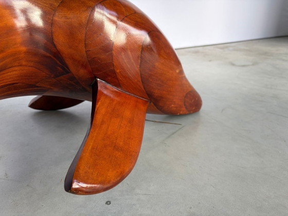 Polyte Solet Dolphin Coffee Table And Stools, 1990s – Glass, Wood (photo 14 of 16)