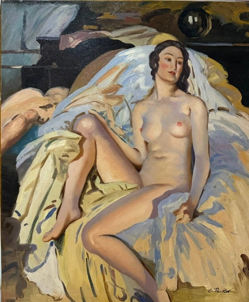 Gérard Parker – Nudo femminile classico – Dipinto a olio originale – 60x50 cm.