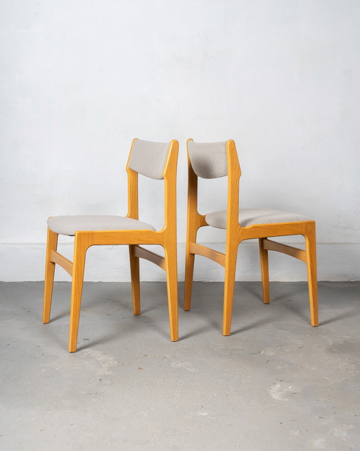 2 X Oak Danish Chairs By Erik Buch For Anderstrup Stolefabrik