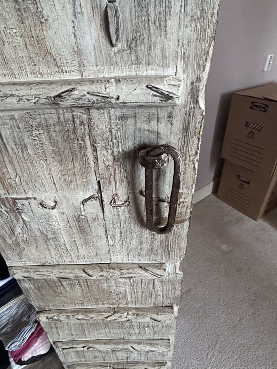 Image 1 of Antico mobiletto Almirah originale proveniente dall'India. (1900-1920) XX secolo Rajasthan, India.