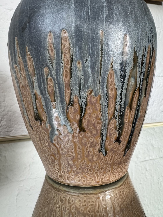 Image 1 of Art Deco flamed stoneware vase