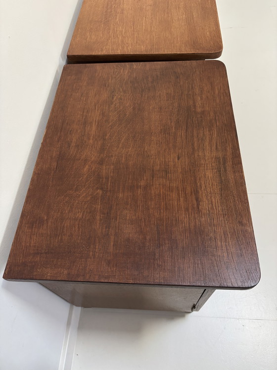 Image 1 of 2 comodini Mid-Century in rovere impiallacciato