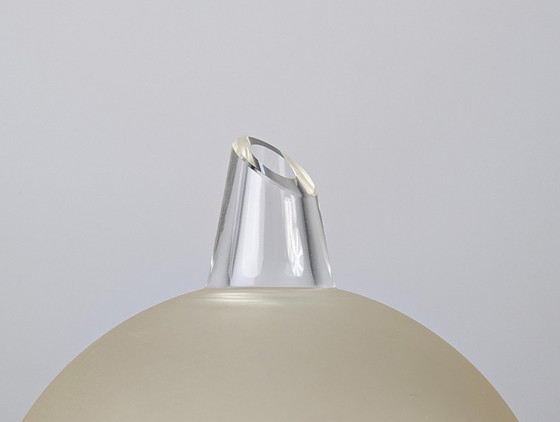 Murano Glass Table Lamp by Itre, Geometric Cone and Frosted Sphere, Venice 1980s (photo 3 of 7)