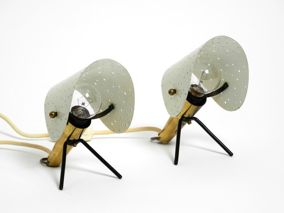 Image 1 of Coppia di splendide lampade da tavolo e da parete in ottone e metallo, in stile Mid-Century Modern, di Ernest Igl per Hillebrand