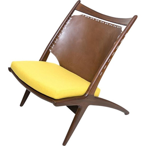 Poltrona vintage "Krysset" di Fredrik Kayser per Gustav Bahus, 1955