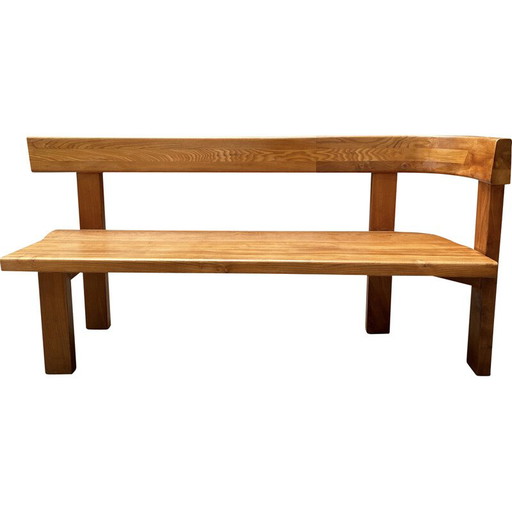 Banc vintage en orme S35 par Pierre Chapo, 1970