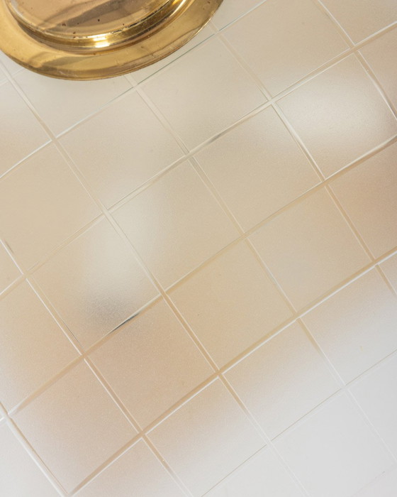 Image 1 of Lampada da soffitto vintage anni '60 in vetro decorato, design italiano