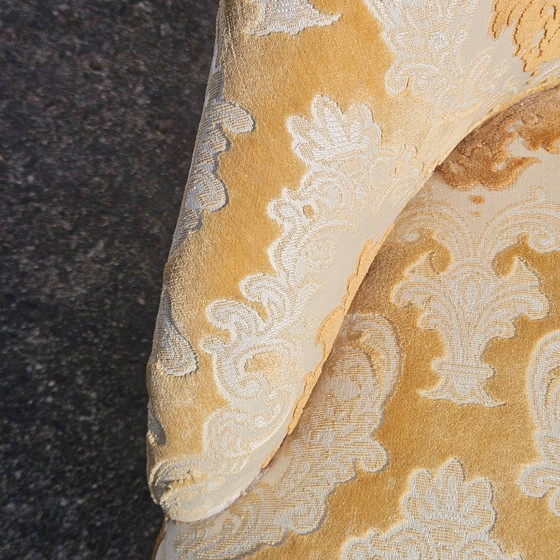 Image 1 of Set of 2 French Vintage Crapaud Seater-golden beige Cocktail Chairs-Lounge Seats-Boudoir Seater-50s