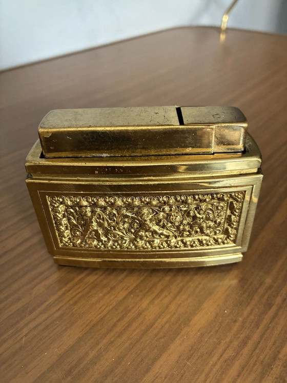 Encendedor de mesa Erhard & Söhne, años 60, Objetos decorativos, Metal, Dorado, 1960 (foto 3 de 6)