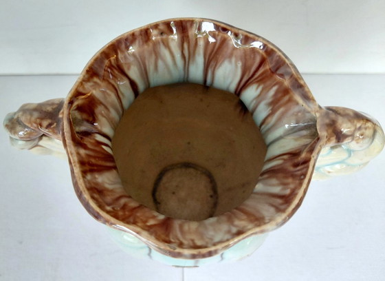 Bay Keramik Vase, Pastel Drip Glaze, WGP 1950s, Ceramic, Brown (photo 6 of 10)