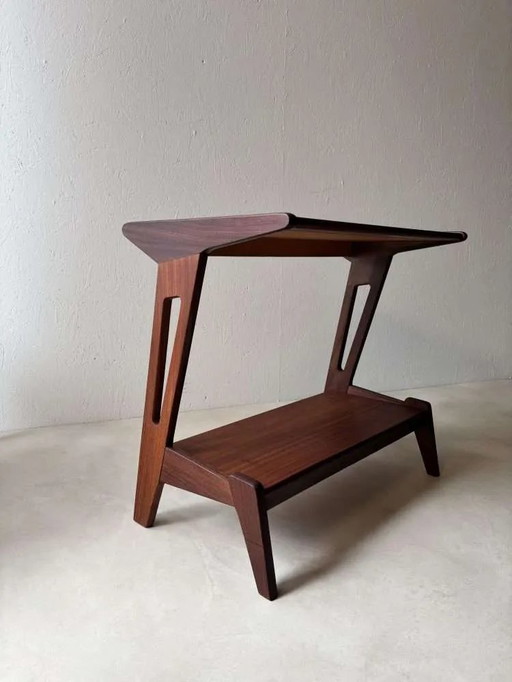 Organically shaped teak side table from the sixties