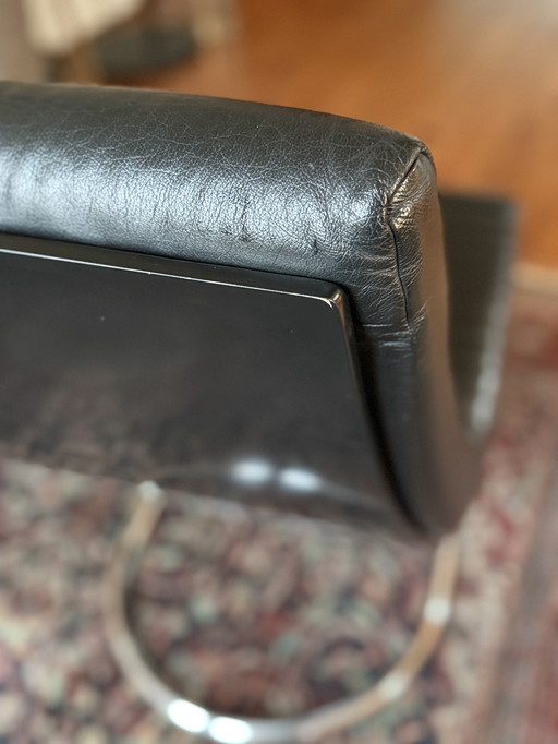 Leolux Wha Wha schwarzes Leder