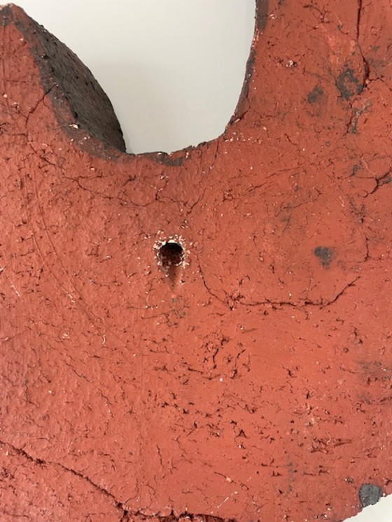 Image 1 of Zeldzame brutalistische wandsculptuur haan van keramiek