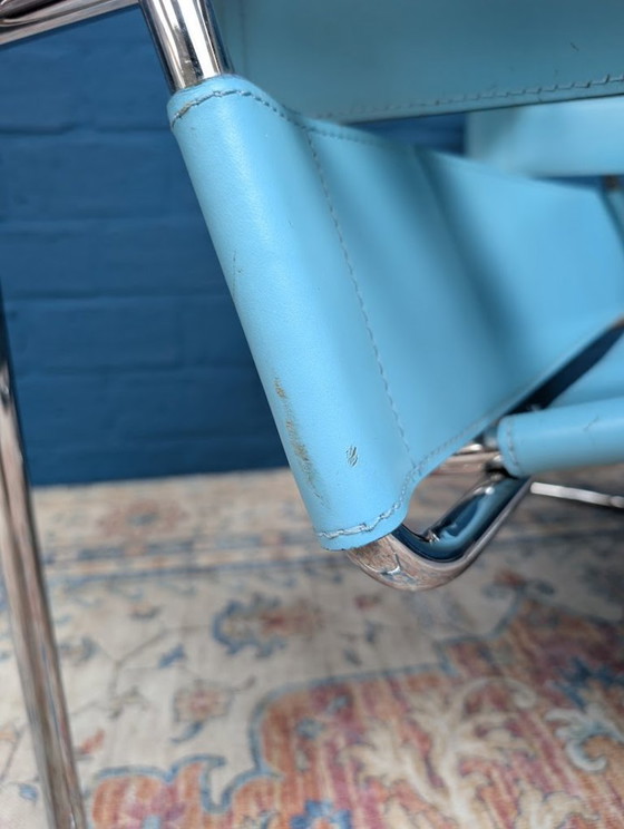 Image 1 of Vintage blauwe Wassily fauteuil, Marcel Breuer, jaren 80