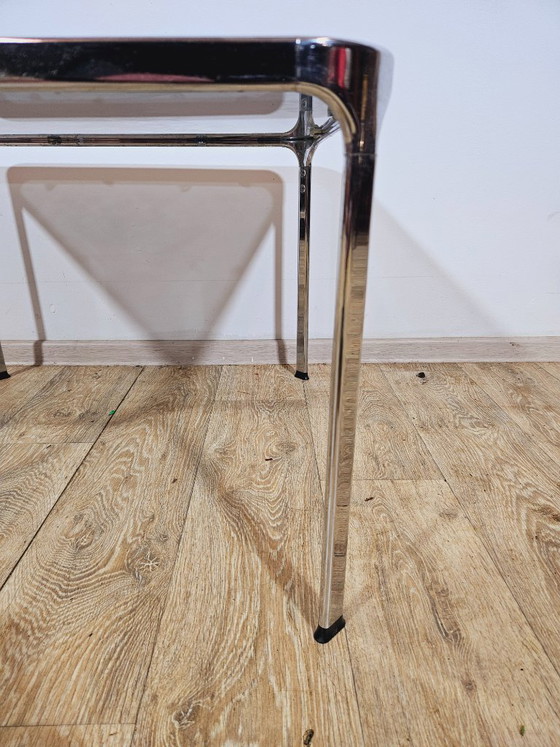 Image 1 of Mid-Century Modern Coffee Table – Chrome and Smoked Glass, Italy, 1970s.