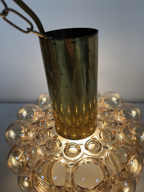 Image 1 of Exclusieve Limburg Helena Tynell “Bubble Lamp” – Amber / goud kleurig glas