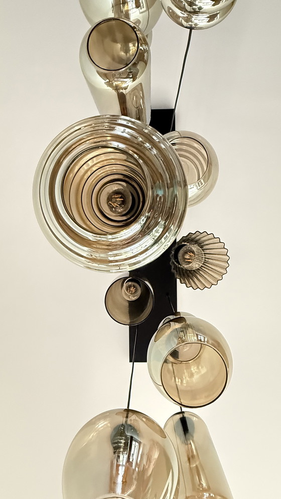 Image 1 of Quinto Smoke hanglamp met 10 glazen pendels