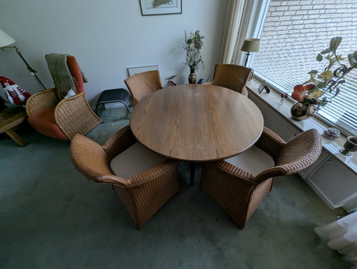 Set da pranzo - Tavolo e sedie - Lloyd Loom