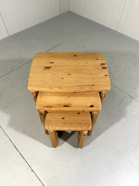 Image 1 of Tables d'appoint Pine Mimiset de style Rainer Daumiller, années 1970