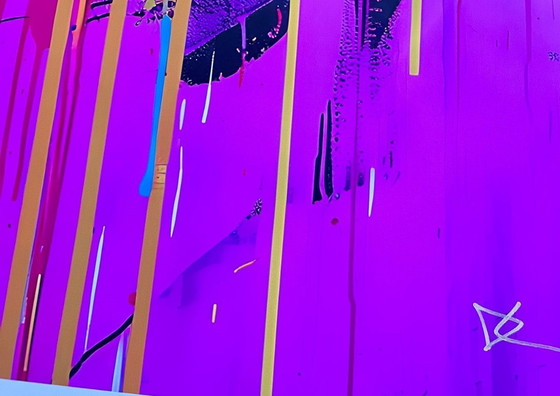 Image 1 of Dine CHANIMA – Riesiger Pop-Art-Bitcoin in Neonfarben XXL – Gemälde eines digitalen Künstlers