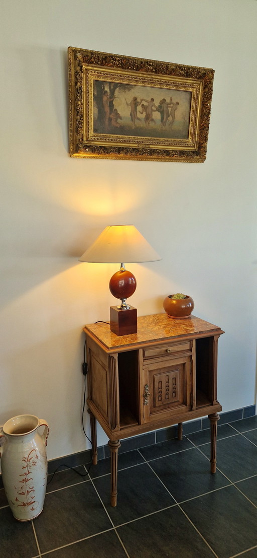 Lampe Maison Barbier - Lacquered and chromed metal - 70s