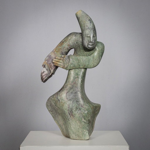 Shona Warrior Hand-Carved Sculpture