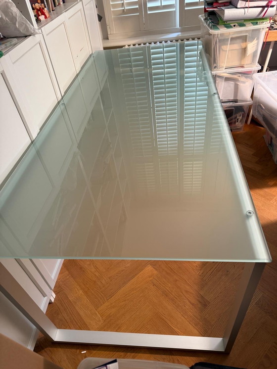 Image 1 of Designer-Glas-Schreibtisch