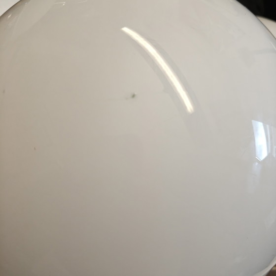 Image 1 of Vintage 1970s Opaline Globe Pendant Lamp – Space Age Design – Rewired