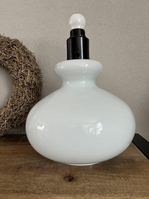 Special vintage Dijkstra table lamp - milk glass with double lights (1970s)