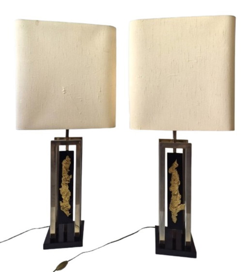 Importante paire de lampes 1970, Philippe Cheverny