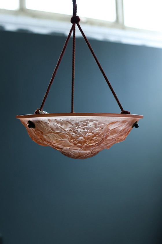 Image 1 of Lampada a sospensione floreale Art Déco