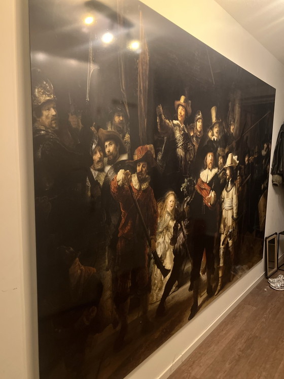 Grande decorazione da parete La Ronda di Notte, Arte in vetro, Plexiglass, Marrone (foto 4 di 5)